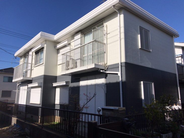   四街道　K様　アパート　外壁・屋根塗装　鉄骨階段塗装　玄関塗装　施工事例