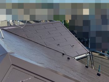 大網白里市　T様邸　屋根塗装　スレート瓦一部交換　棟板金交換