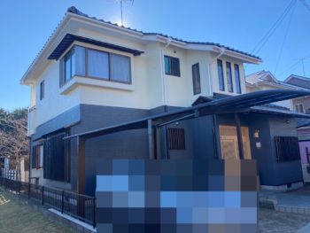 大網白里市　K様邸　外壁塗装　施工事例　ツートンカラー