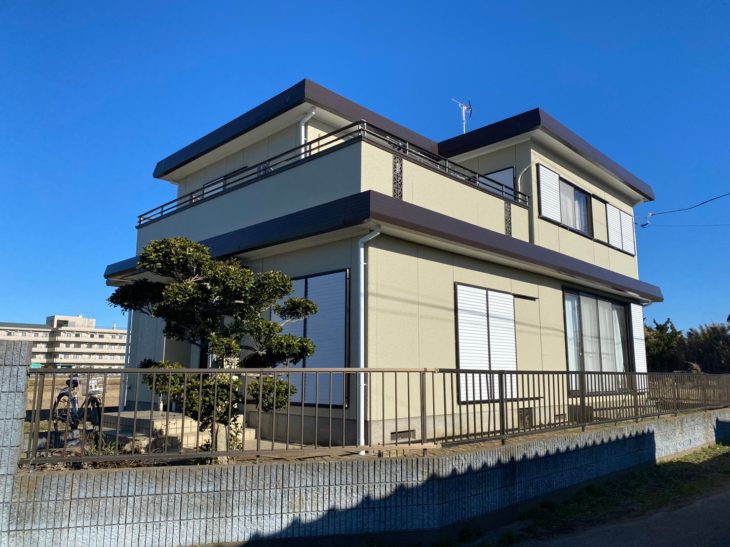   匝瑳市　S様邸　外壁塗装、屋根塗装、付帯部の木部の塗装の見積りをしたいと思い、知人を通じてこうちゃんペイントにお願いしました。