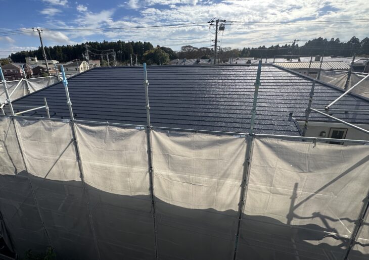   千葉市緑区あすみが丘　M様邸　屋根塗装施工事例　外壁＋屋根塗装のタイミングを合わせたい、次回の塗装までを見据えた塗装を行います。