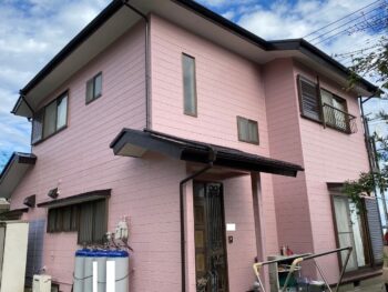山武市早船　I様邸　屋根・外壁塗装　ラジカル塗料のクラッシックローズの住宅がとても綺麗です（日本ペイント✖ASTEC）